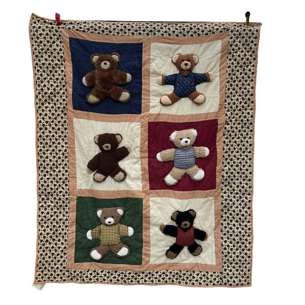 Teddy Bear Wall Art Nursery Décor 3 D Dimensional Art Quilted Hanging 48x58